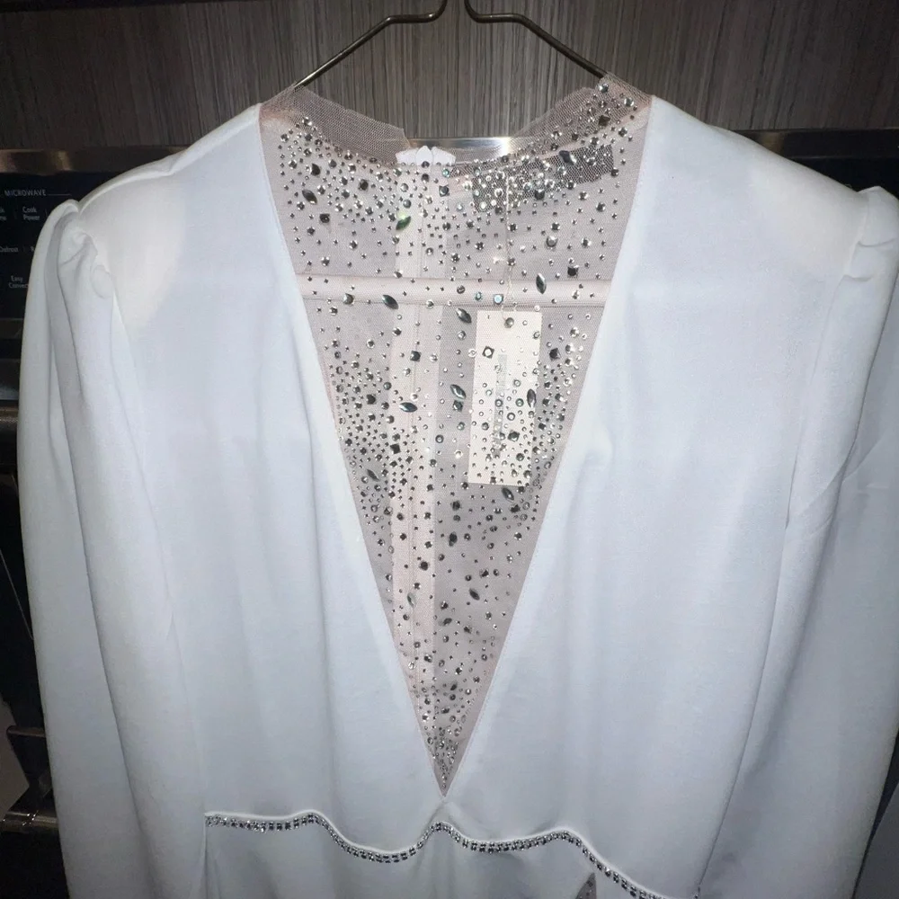 NWT White Crystal Formal Gown - Picture 7 of 13